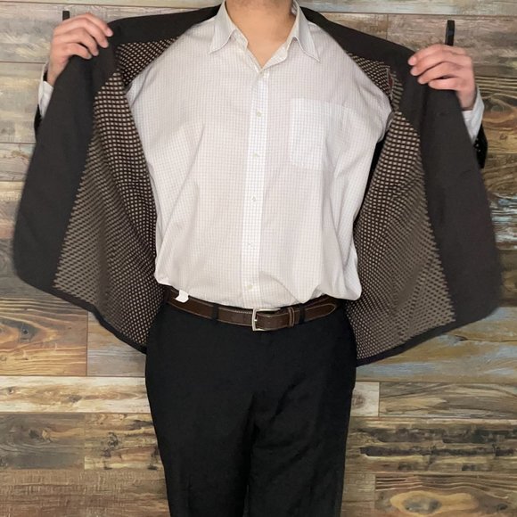 Custom Vitale Barberis Canonic Brown Striped Working Cuffs Blazer Jacket 52R - Picture 7 of 10